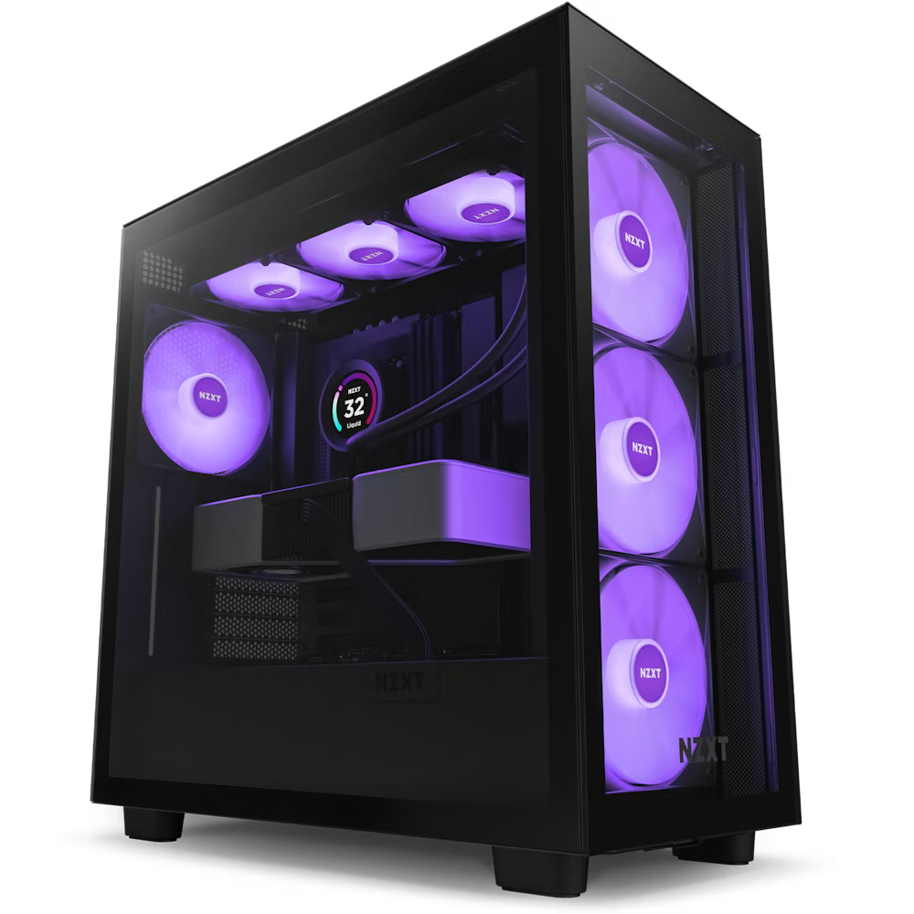 NZXT H7 Elite Premium Mesh Mid Tower Case 4fans Included - Black