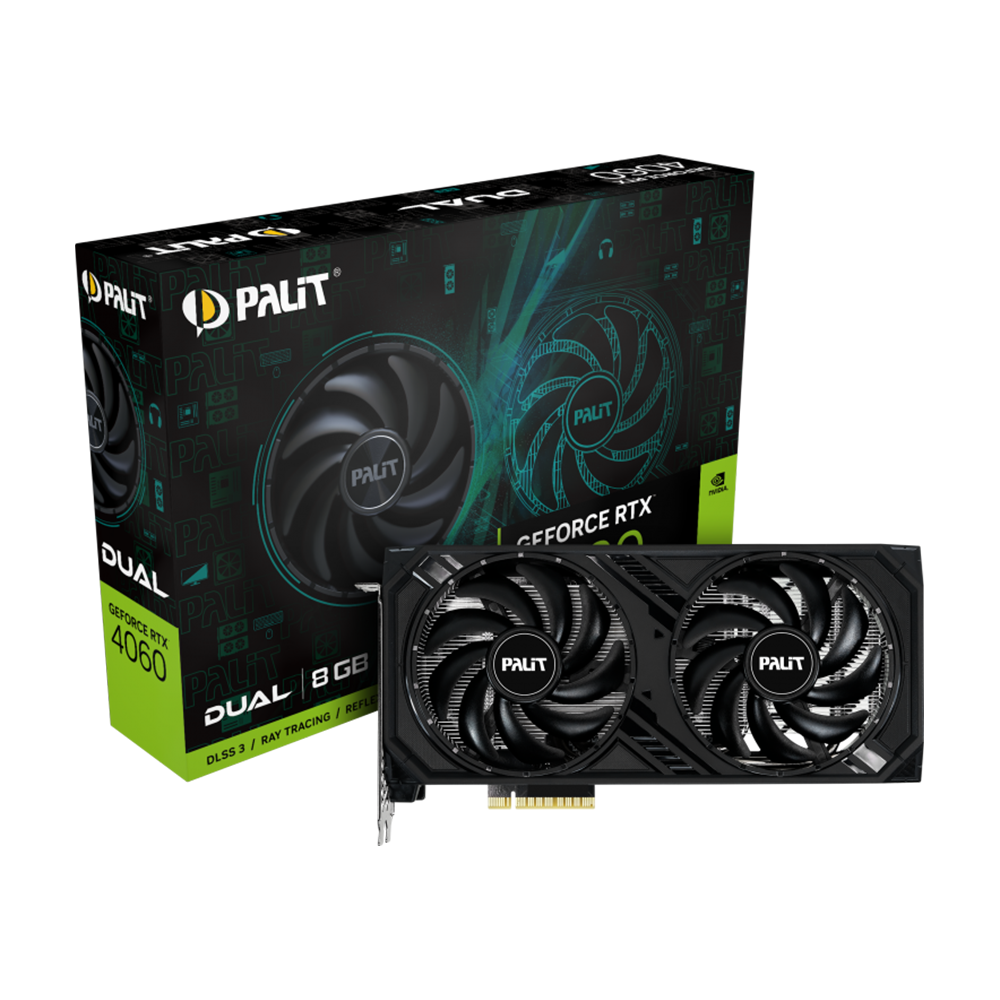 PALIT RTX4060 DUAL 8GB GDDR6 128BIT 3-DP, HDMI