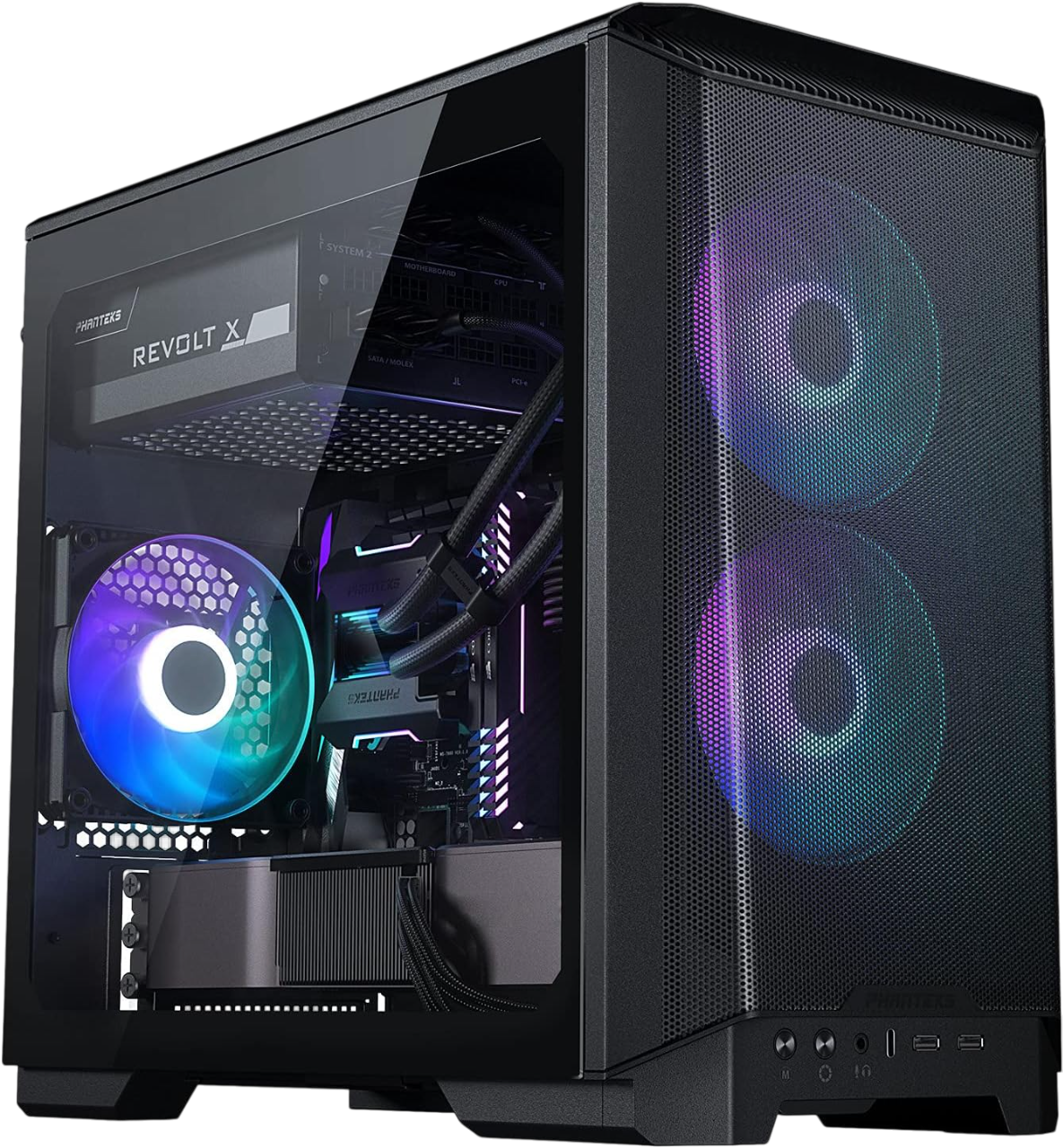 PHANTEKS Eclipse P200A DRGB Digital RGB Lightning TG Case 2fans Included - Black