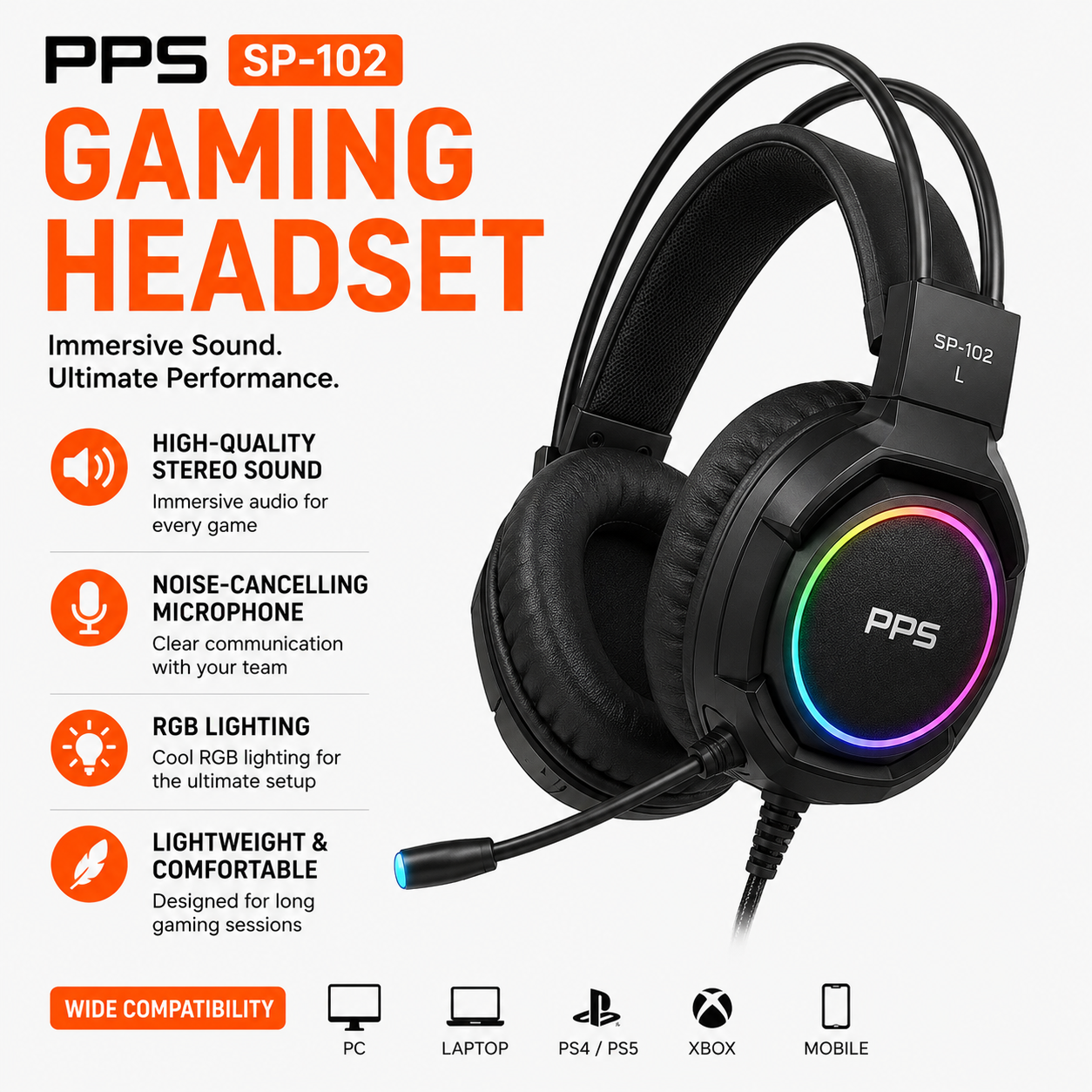 PPS SP-102 Gaming Headset (GTX1050TI-4G)
