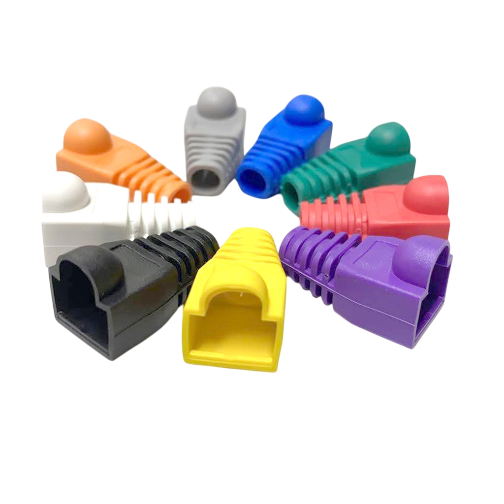 RJ45 Rubber Boots Connectors (blue green yellow gray black)
