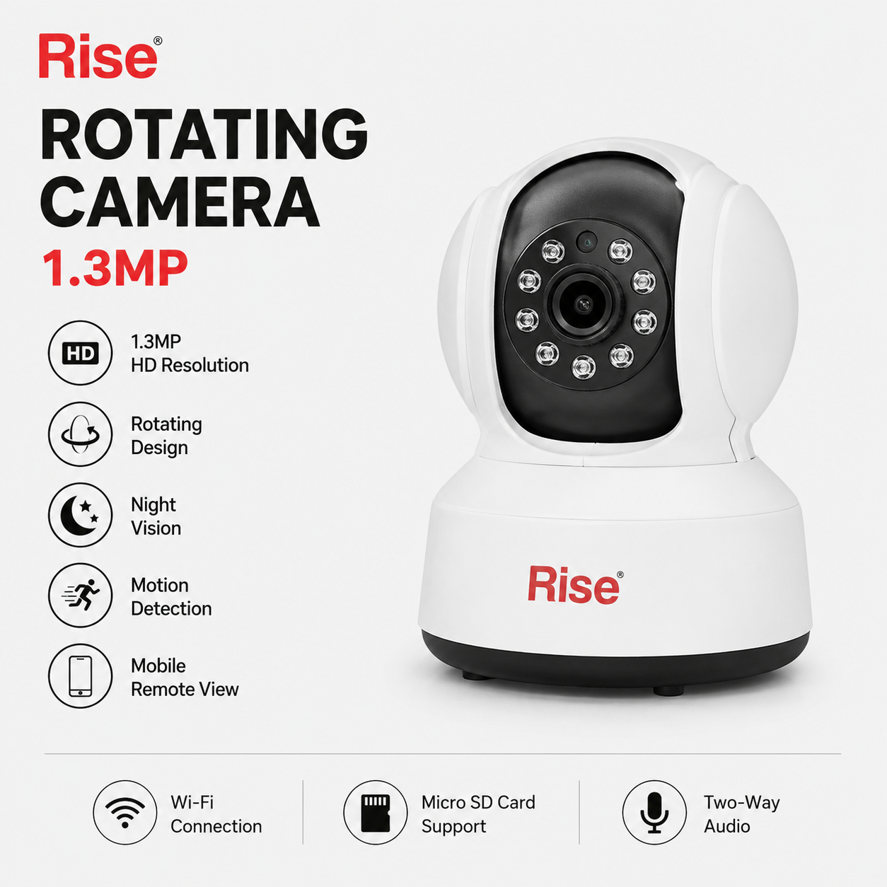 Rise Rotating Camera 1.3mp (AD-L-CAT6-RJ45)