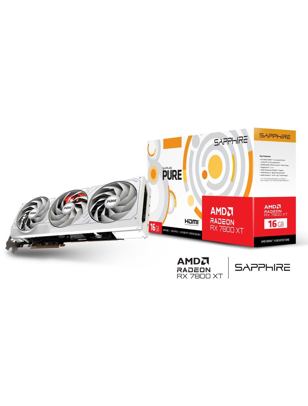 SAPPHIRE Radeon RX7800 XT PURE GAMING OC 16GB GDDR6
