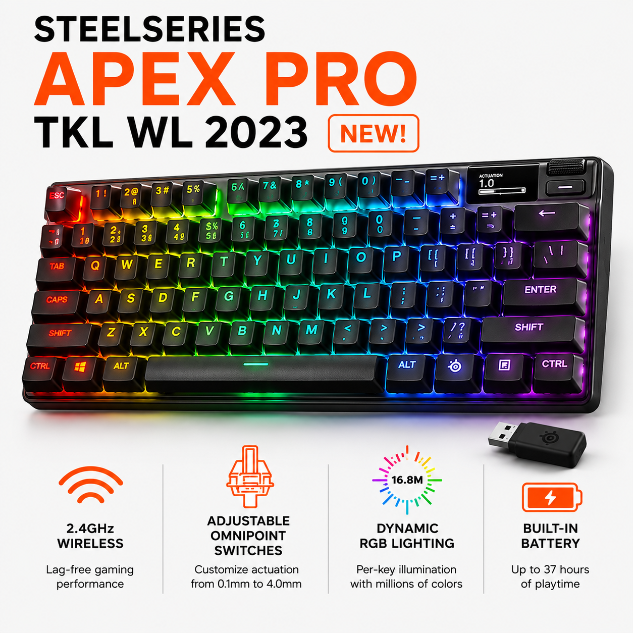 STEELSERIES APEX PRO TKL WL 2023 NEW! (64865)