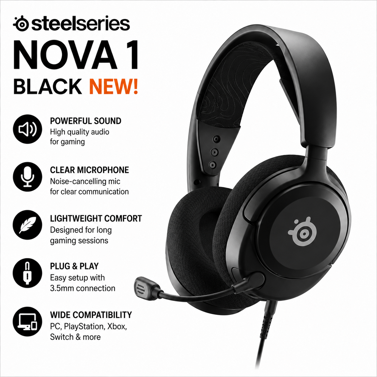 STEELSERIES NOVA 1 BLACK NEW! (61606)