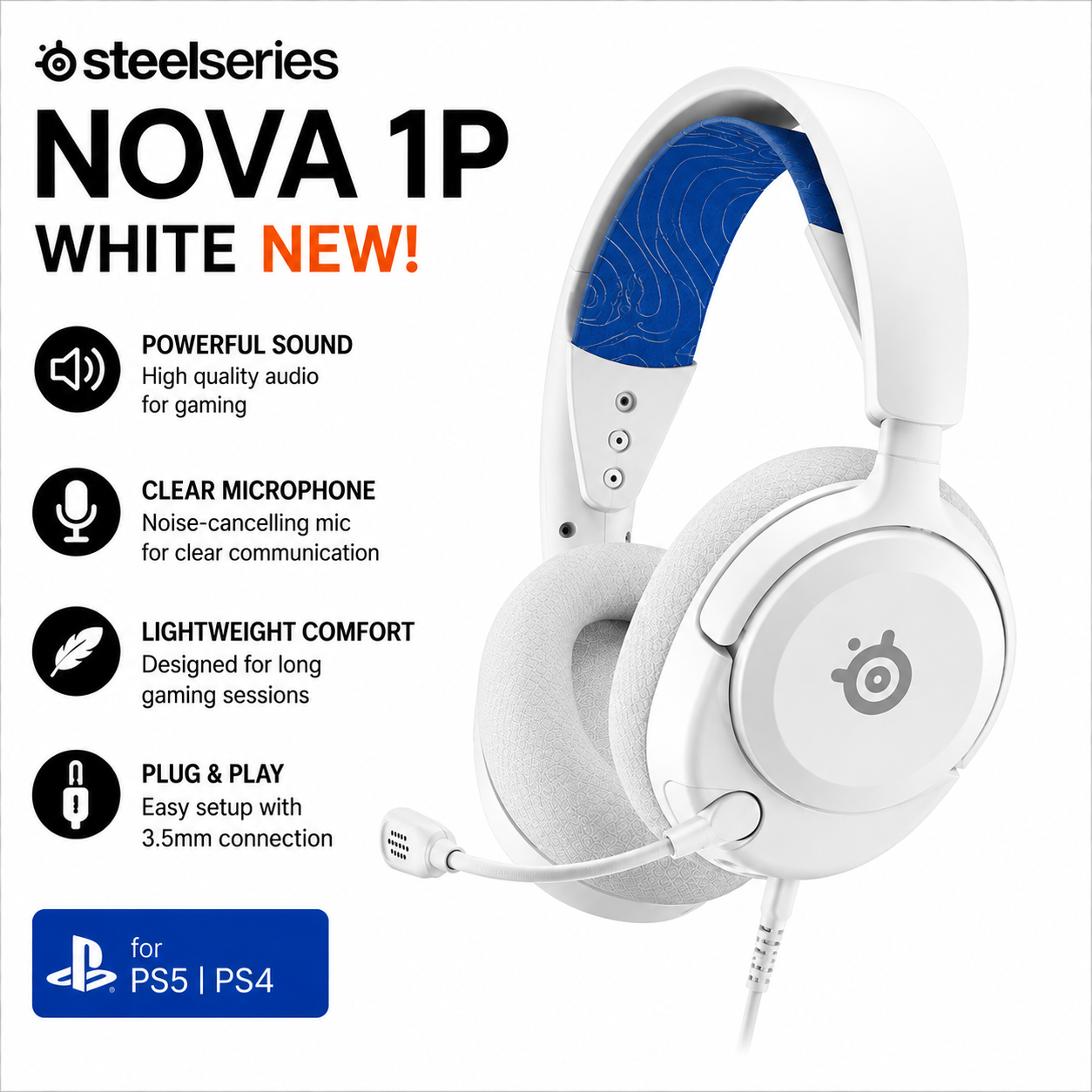 STEELSERIES NOVA 1P WHITE NEW! (61616)