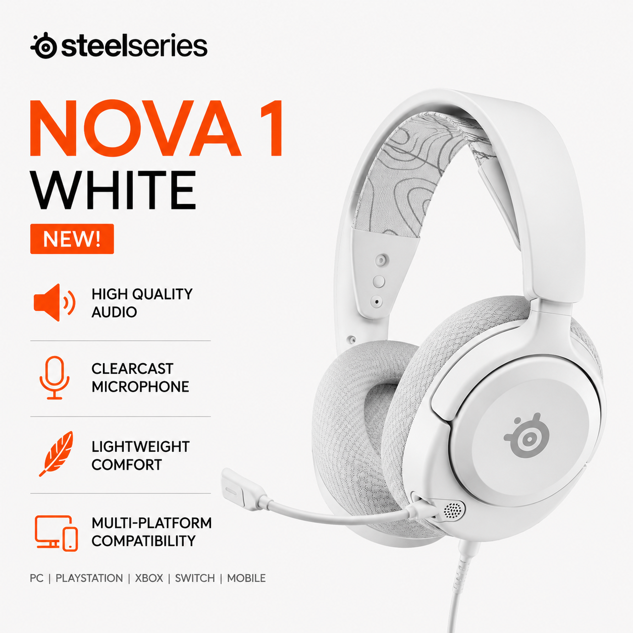 STEELSERIES NOVA 1 WHITE NEW! (61607)