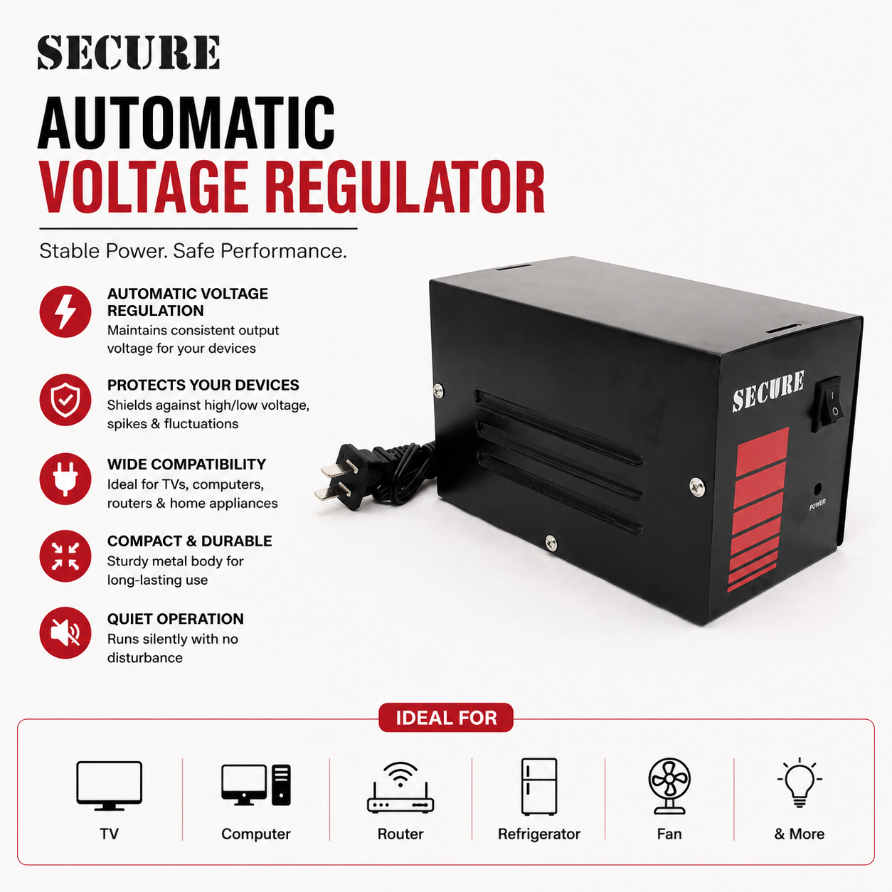Secure 500w AVR black (AVRSEC-500W)