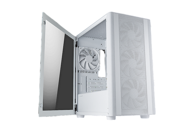 TECWARE Flatline White TG Case - 4x Fans Included