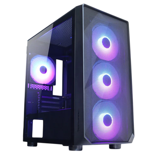 TECWARE Forge M Omni Black TG Case - 4 Fans Included