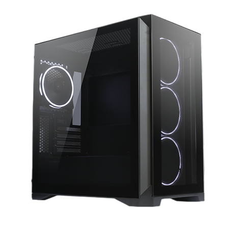 TECWARE Vision M Black TG Case - 4 Fans Included