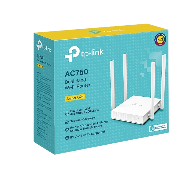 TPLink AC750 Archer C24 Dual Band WiFi Router