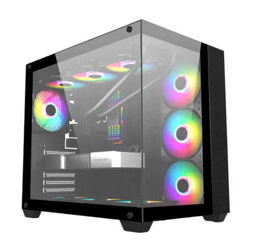 Trendsonic Frontier Igloo IG30A Black Dual Chamber Gaming ATX Case Black