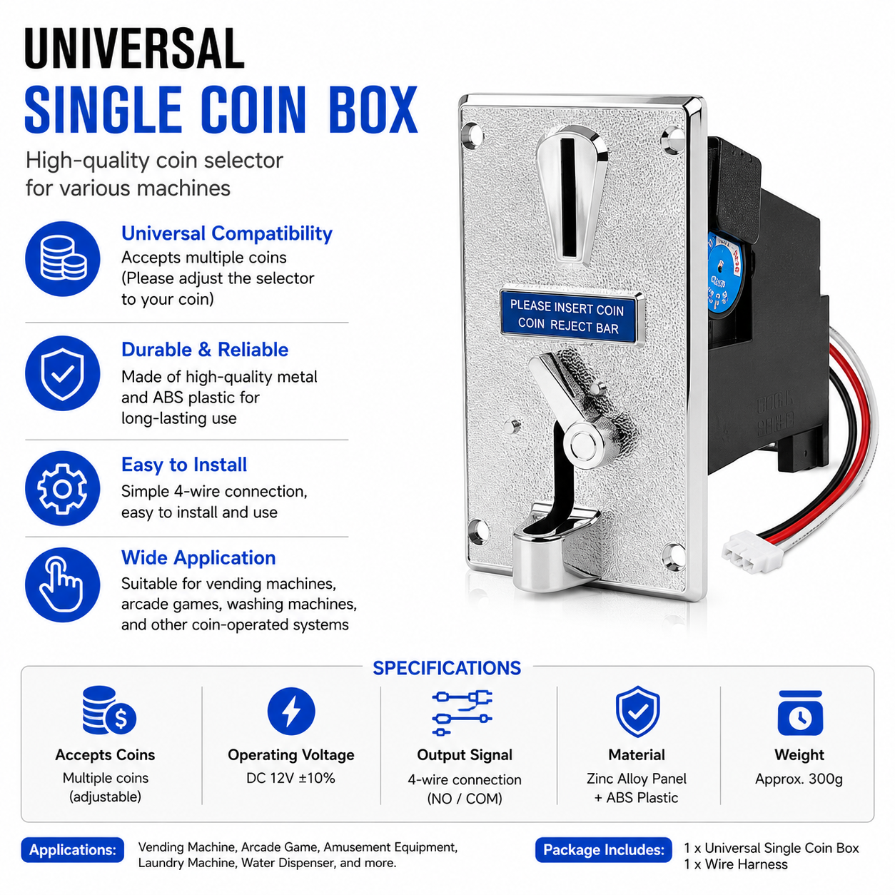 Universal Single Coin Box (UNIVERSAL-SINGLE-COINBOX)