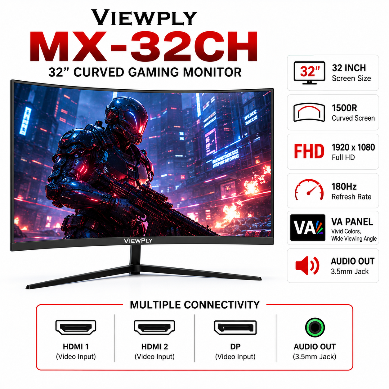 Viewplus MX-32CH 32" Curved Gaming Monitor (MX-32CH)