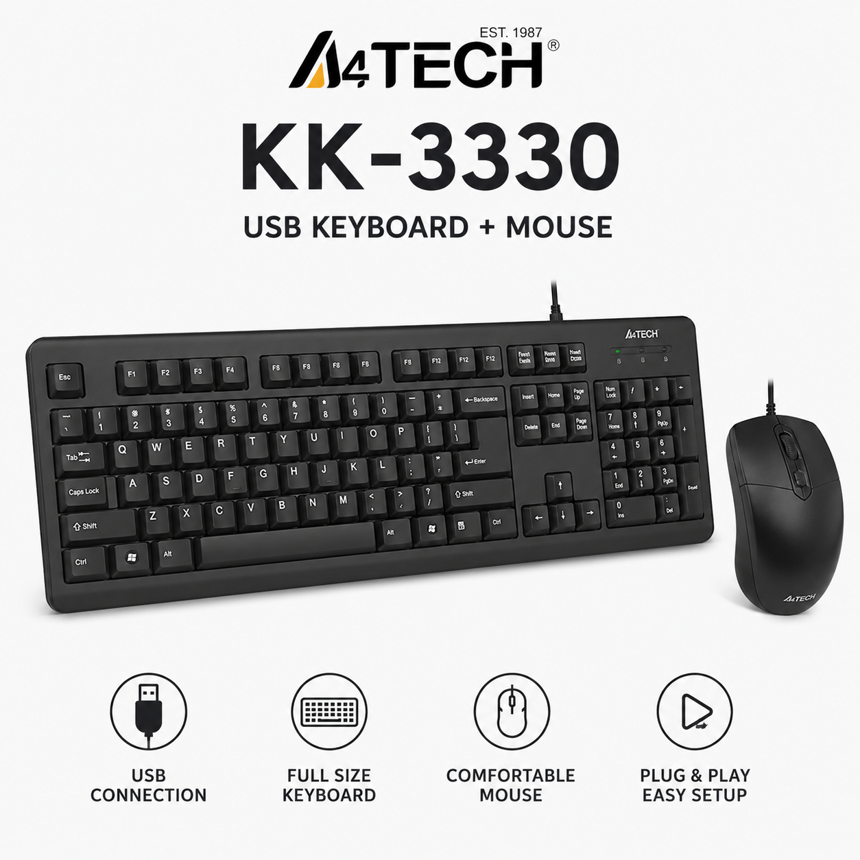 A4Tech KK-3330 USB Keyboard+Mouse (KK-3330)