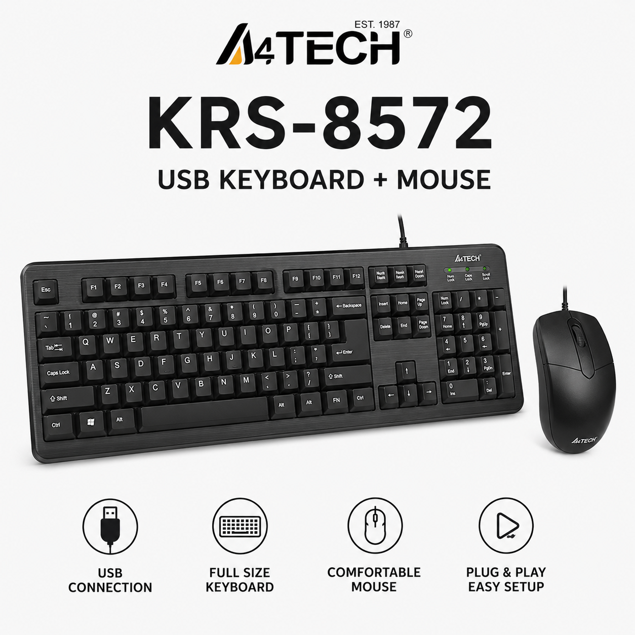 A4Tech KRS-8572 USB Keyboard+Mouse (KRS-8572)