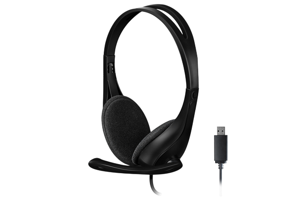 A4Tech HU-9 Omnidirectional Noise-canceling Mic. USB Wired On-Ear Headset