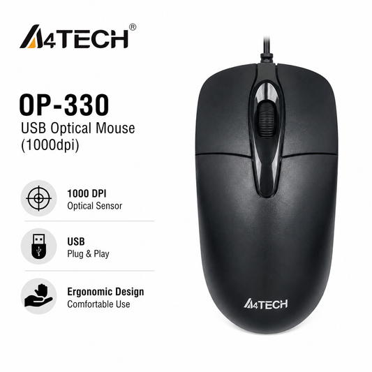 A4tech OP-330 USB Optical Mouse (1000dpi) (OP-330)