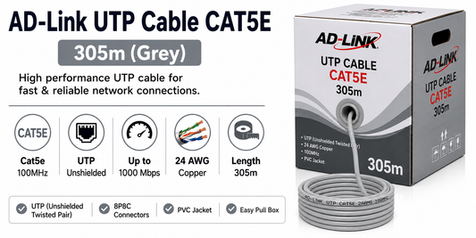 AD-Link UTP Cable CAT5E 305m (Grey) (AD-L-UTP-CAT5E-305M-GRY)
