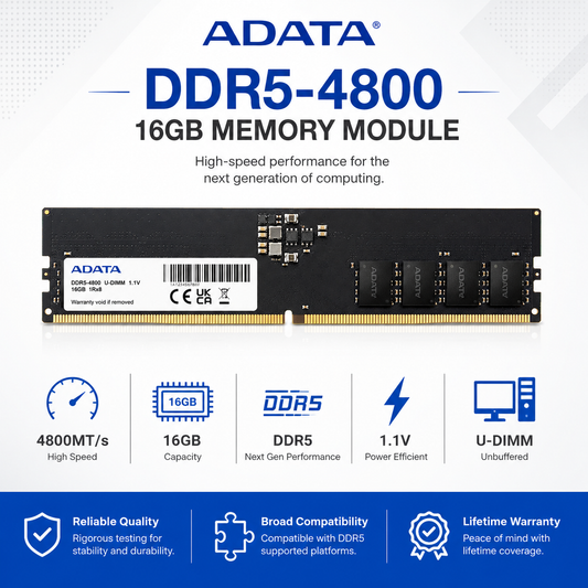 ADATA DDR5-4800 16GB MEMORY MODULE (AD5U480016G-S)