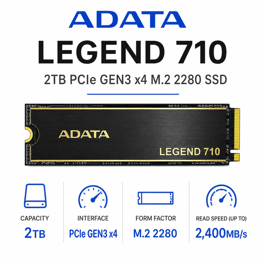 ADATA LEGEND 710 2TB PCIe GEN3 x4 M.2 2280 SSD (ALEG-710-2TCS)