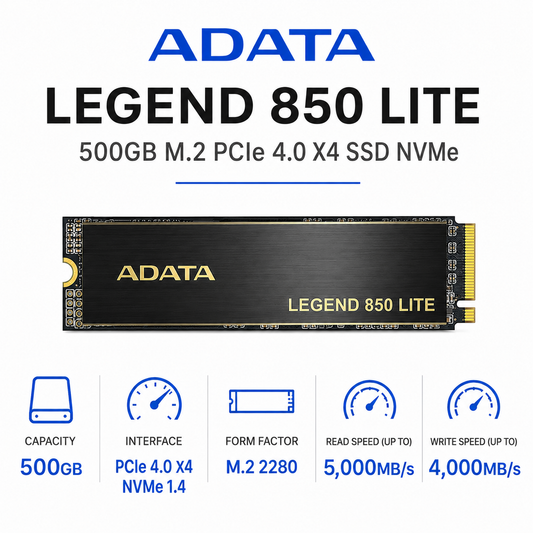 ADATA LEGEND 850 LITE 500GB M.2 PCIe 4.0 X4 SSD NVMe (ALEG-850L-500GCS)