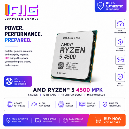 AMD RYZEN 5 4500 6-Core 12-Threads (4.1 GHz MAX Boost) MPK (100-000000644MPK)
