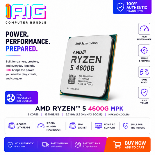 AMD RYZEN 5 4600G 6-Core 3.7 GHz (4.2 GHz MAX Boost) MPK (100-000000147MPK)