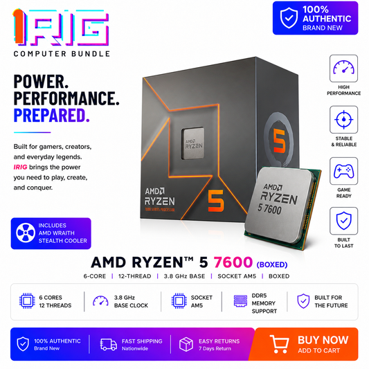 AMD RYZEN 5 7600 6-Core 3.8 GHz Socket AM5 (Boxed) (100-100001591WOF)