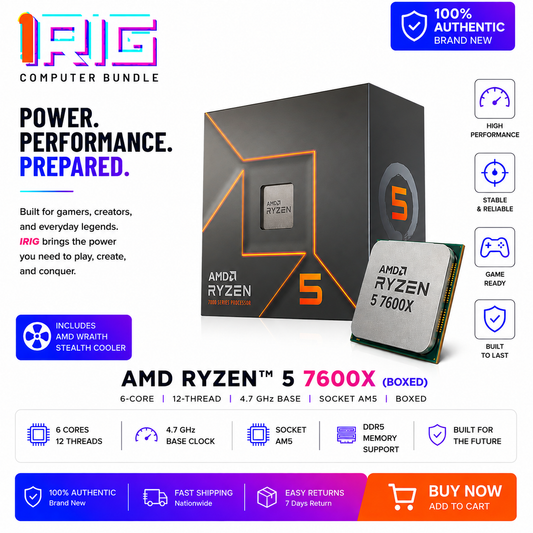 AMD RYZEN 5 7600X 6-Core 4.7 GHz Socket AM5 (Boxed) (100-000001155MPK)
