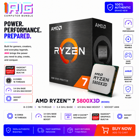 AMD RYZEN 7 5800X3D 8-Core 3.4-4.5 GHz Socket AM4 (Boxed) (100-100001404WOF)