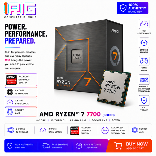 AMD RYZEN 7 7700 8-Core 3.8 GHz Socket AM5 (Boxed) (100-100000651WOF)