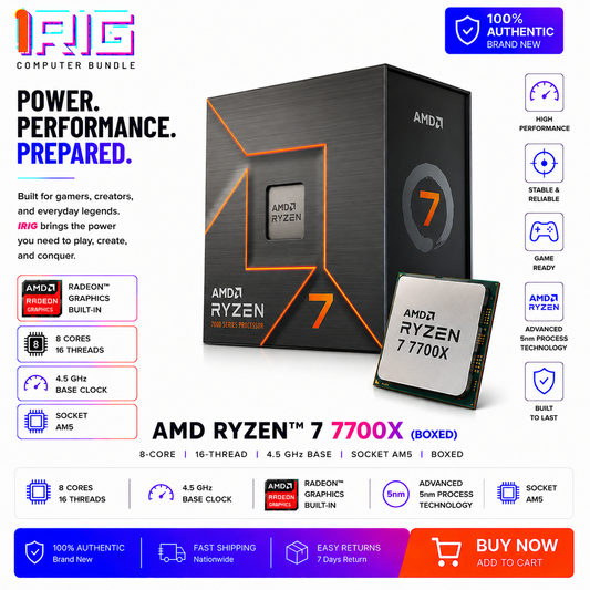 AMD RYZEN 7 7700X 8-Core 4.5 GHz Socket AM5 (Boxed) (100-100000910BOX)