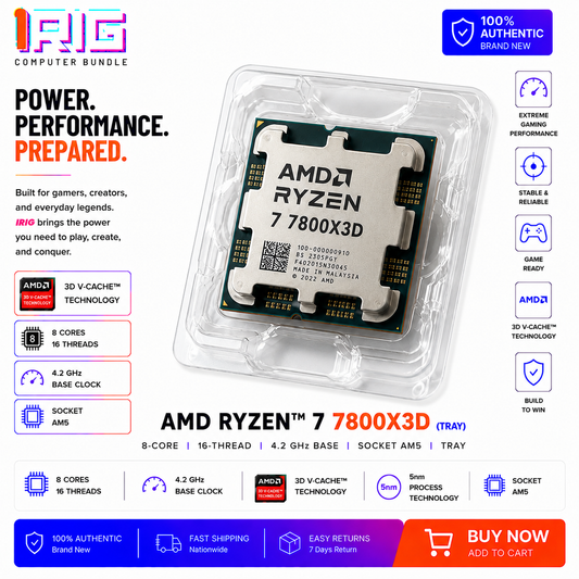 AMD RYZEN 7 7800X3D 8-Core 4.2 GHz Socket AM5 TRAY (100-100000591WOF)