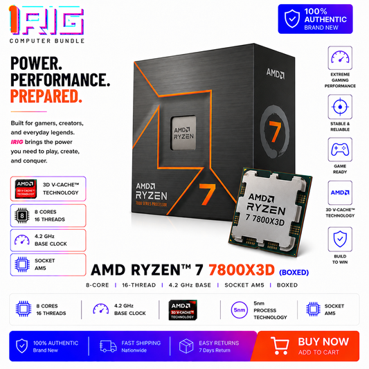 AMD RYZEN 7 7800X3D 8-Core 4.2 GHz Socket AM5 (Boxed) (100-100000910MPK)