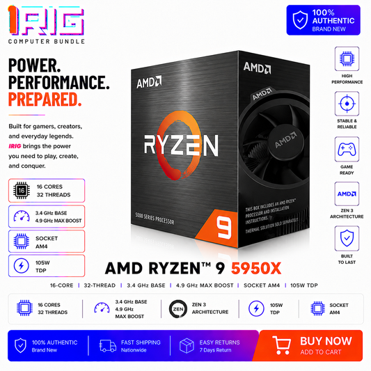 AMD RYZEN 9 5950X 16-Core 3.4 GHz Socket AM4 (Boxed) (100-100001590BOX)