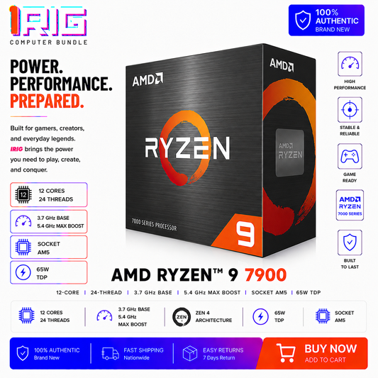 AMD RYZEN 9 7900 12-Core 3.7 GHz Socket AM5 (Boxed) (100-100001084WOF)