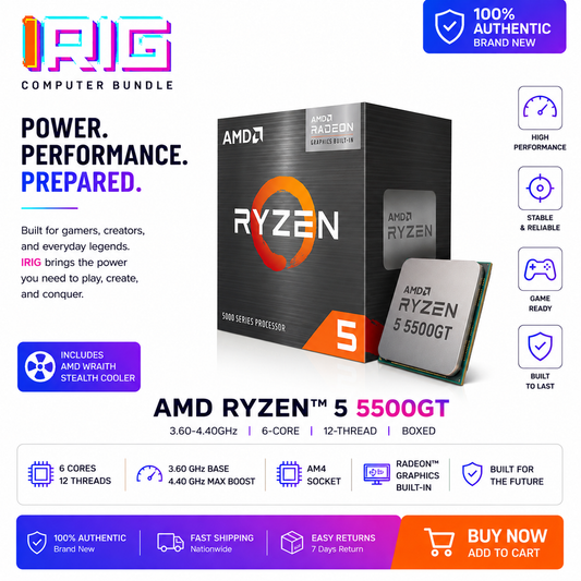 AMD Ryzen 5 5500GT 3.60-4.40GHz 6-Core 12-Thread (Boxed) (100-100001489BOX)