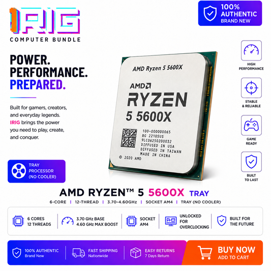 AMD Ryzen 5 5600X 6-Core 12-Thread 3.70-4.60GHz Processor TRAY (100-000000065MPK)