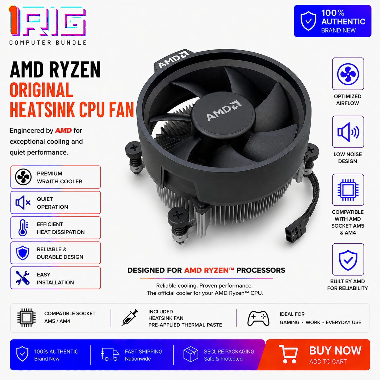 AMD Ryzen Original Heatsink CPU Fan (HS-FAN-ORIG)