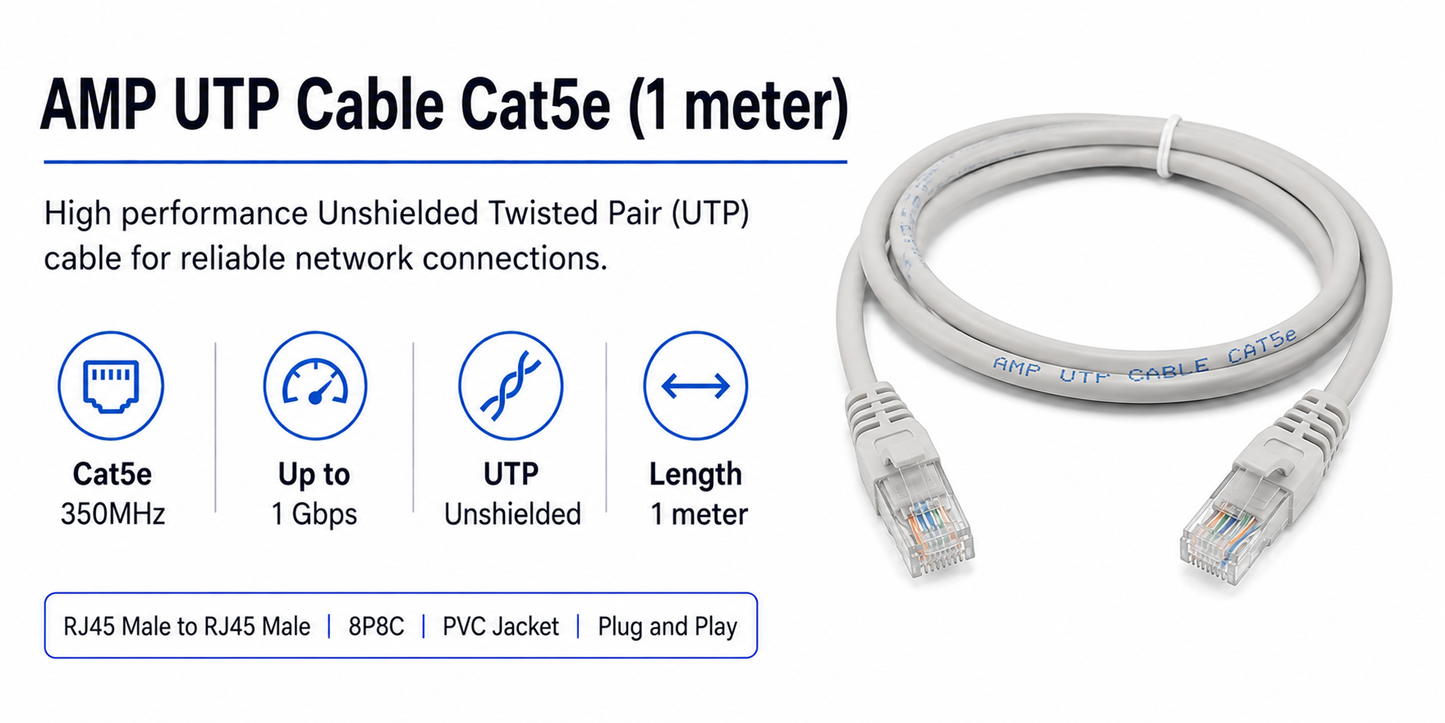 AMP UTP Cable Cat5e (1 meter) (AMP-UTP-CAT5E-1M)