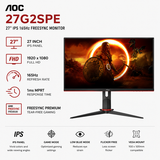 AOC 27G2SPE 27" IPS 165hz 1ms FreeSync Monitor (1920x1080) (27G2SPE)