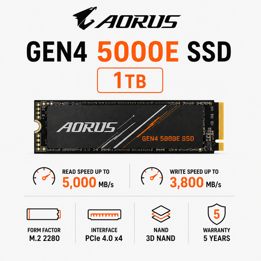 AORUS GEN4 5000E SSD 1TB (GP-AG450E1024-G)