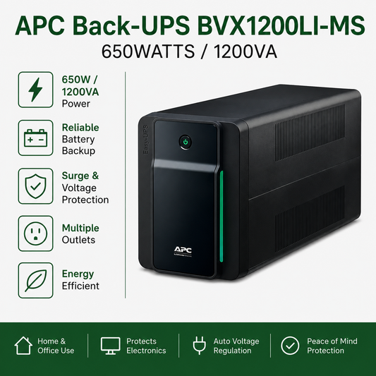 APC Back-UPS BVX1200LI-MS 650WATTS/1200VA (BVX1200LI-MS)