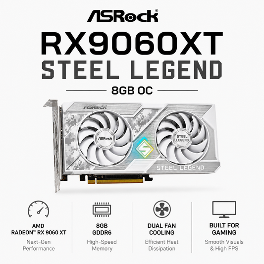 ASROCK RX9060XT STEEL LEGEND 8GB OC (RX9060XT SL 8GO)