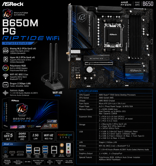 ASRock B650M PG Riptide WiFi (B650M PG Riptide WiFi)