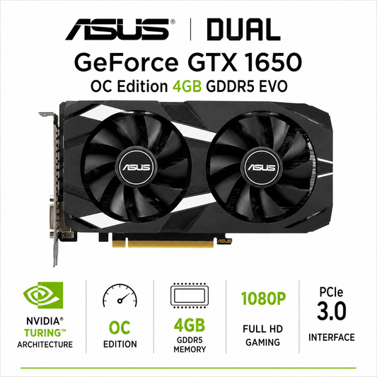 ASUS Dual GeForce GTX 1650 OC Edition 4GB GDDR5 EVO (DUAL-GTX1650-O4GD5-EVO)