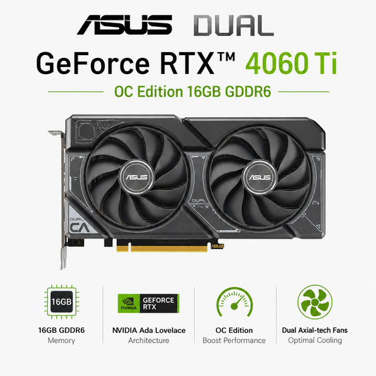 ASUS Dual GeForce RTX 4060 Ti OC Edition 16GB GDDR6 (DUAL-RTX4060TI-O16G)