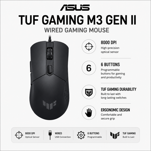 ASUS P309 TUF GAMING M3 GEN II//MS,3318,6 BUTTONS,8000DPI (P309-TUF-GAMING-M3-GEN-II)